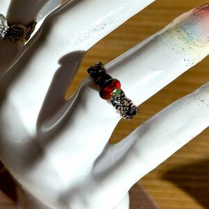 Black Opal Rustic Bronze Ring